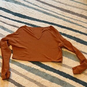 Women's Brown Long Sleeve Top